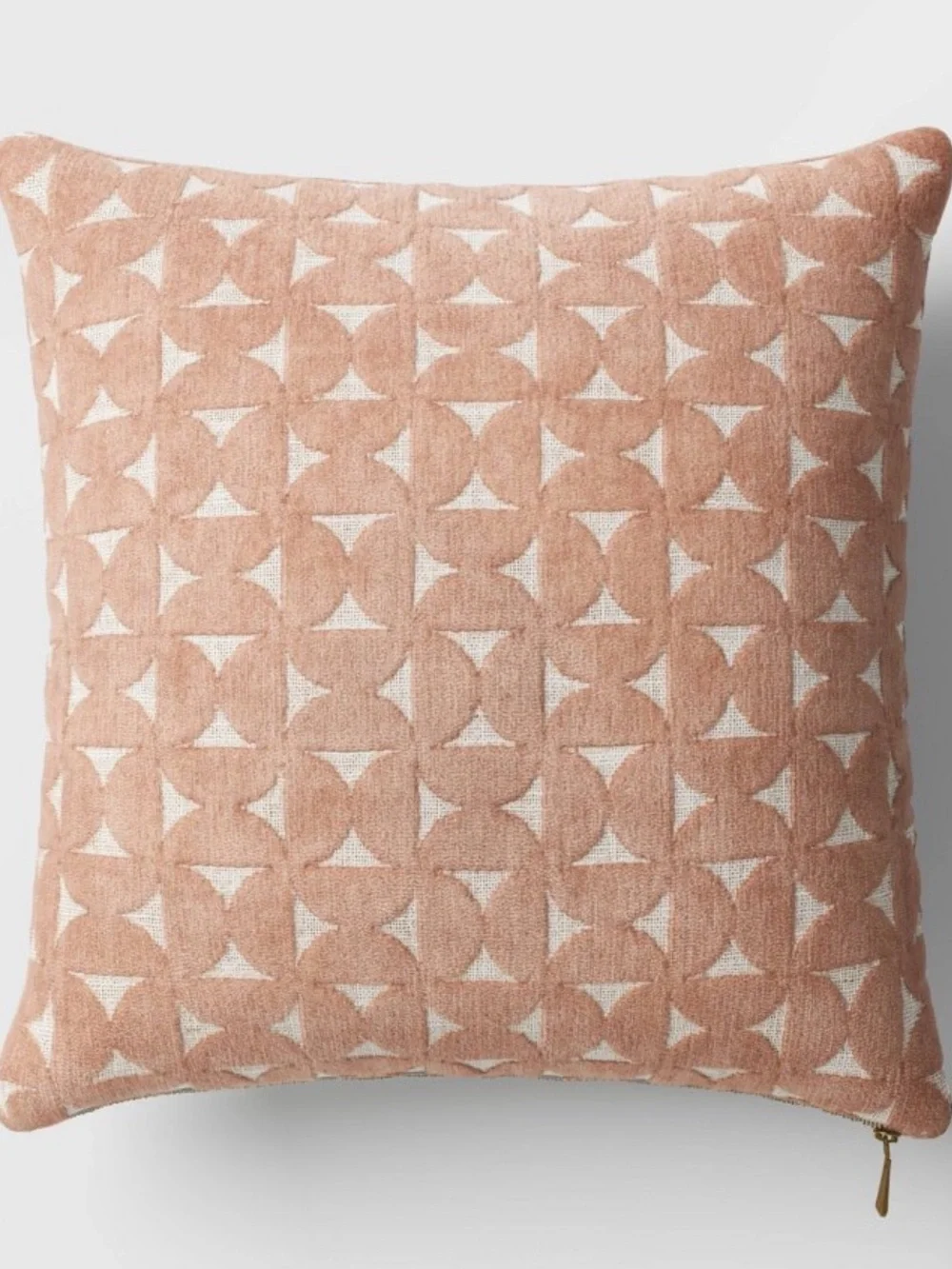 NEW Threshold Velvet Blush Pink Jacquard Geo Square Throw Pillow